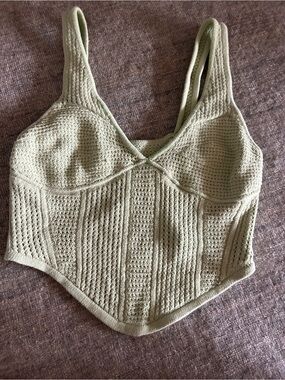 ALO Women's Knit Bralette Top in Sage Green - ACCEPTING OFFERS